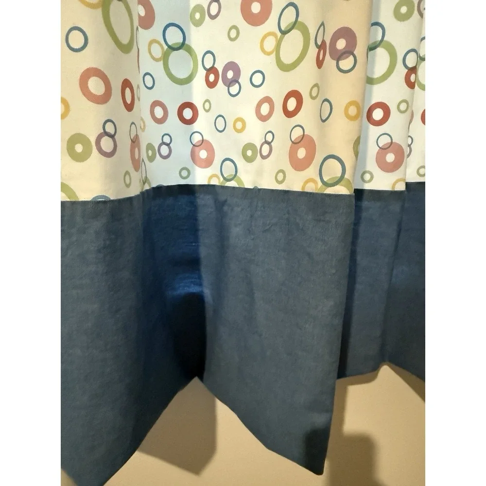 Custom Made Lined Tab Top Window Panels (2) 72Wx68L Colorful